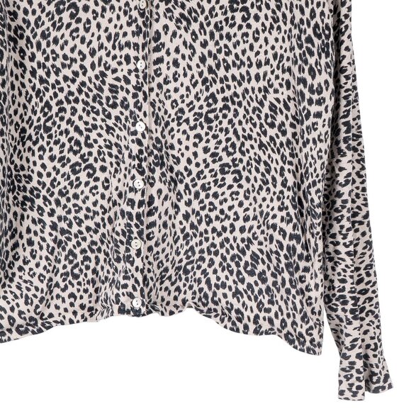 Anna Gray Cardigan L Womens Leopard Print VTG VNeck Silk Blend - Picture 4 of 5